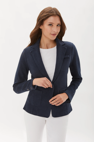 Ecru KNIT TWILL BLAZER - ECRU - Premium Coats & Jackets at Lonnys NY - Just $184! Shop Womens clothing now 