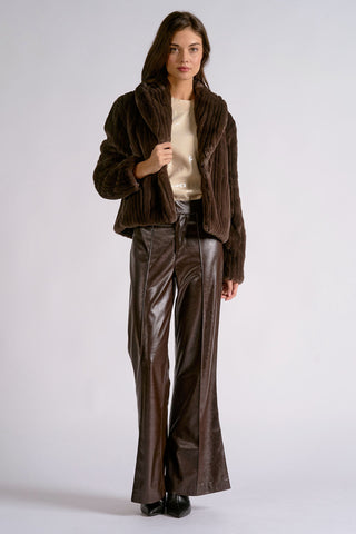 Elan Big Collar Faux Fur Jacket
