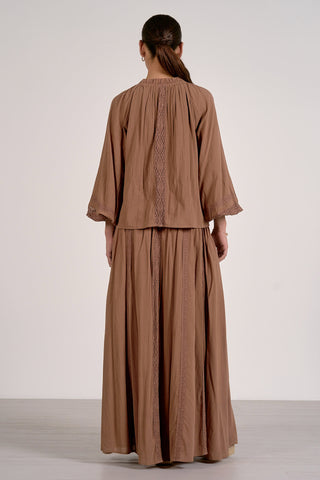 Elan Bohemian Tie Neck Top