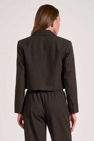 Elan Cropped Pinstripe Blazer