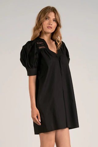 Elan Ladder Trim Puff Sleeve Dress - Premium dresses at Lonnys NY - Just $108! Shop Womens clothing now 