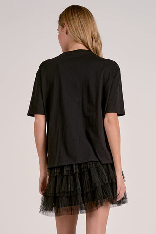 Elan Embellished Neck Tee