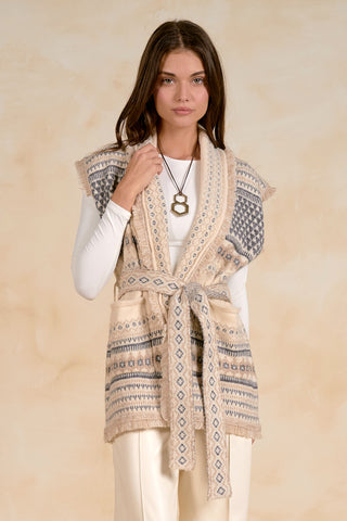 Elan Tie Front Vest Cardigan