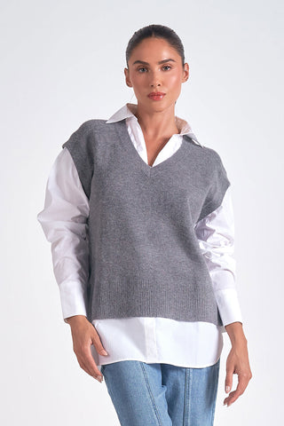 Elan Essex Sweater Vest Shirt Combo - Premium clothing at Lonnys NY - Just $99! Shop Womens clothing now 