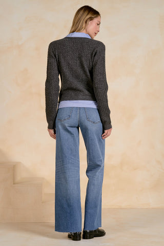 Elan Twofer Collared Cardigan