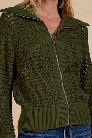Elan Zip Up Cardi Jacket