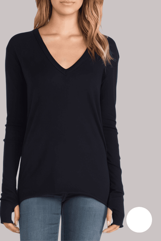 Enza Costa Cashmere Loose V Sweater | Lonnys NY