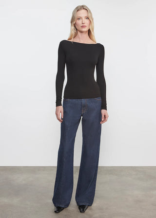 Enza Costa Silk Knit Boatneck Top