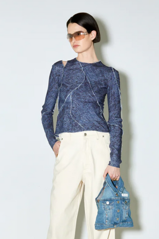 Facon Jacmin TESS BLUE DENIM PRINTTOP - Premium Top at Lonnys NY - Just $365! Shop Womens clothing now 