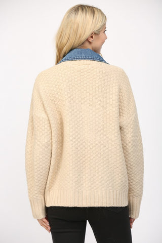 Fate Denim & Knit Cardigan - Premium clothing at Lonnys NY - Just $85! Shop Womens clothing now 