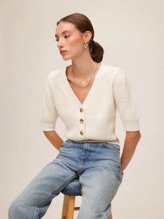 Fifteen Twenty Iliana Puff Sleeve Cardigan Sweater