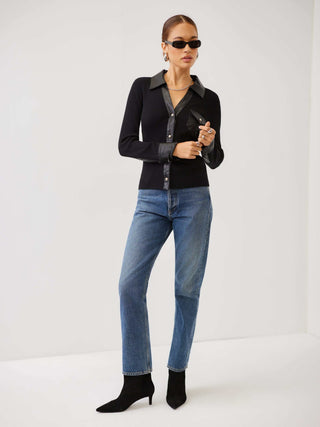 Fifteen Twenty Isabella Faux Leather Top