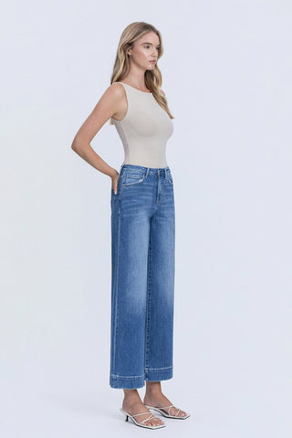 Flying Monkey Let It Rain High Rise Crop Trouser Wide Leg Jeans