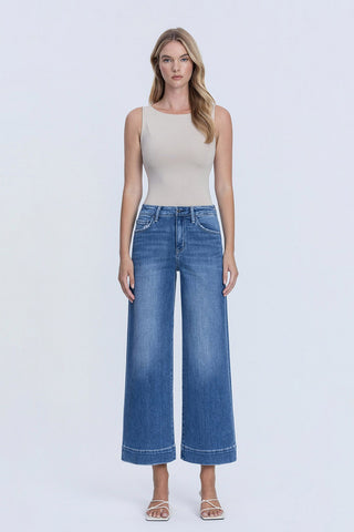Flying Monkey Let It Rain High Rise Crop Trouser Wide Leg Jeans