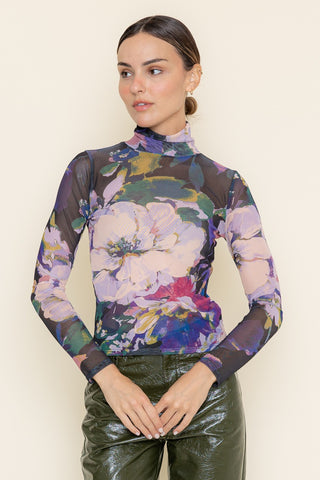 Fore Floral Mesh Mockneck Shirt - Premium clothing at Lonnys NY - Just $44! Shop Womens clothing now 