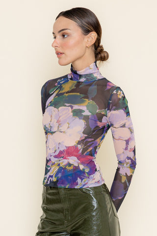 Fore Floral Mesh Mockneck Shirt - Premium clothing at Lonnys NY - Just $44! Shop Womens clothing now 