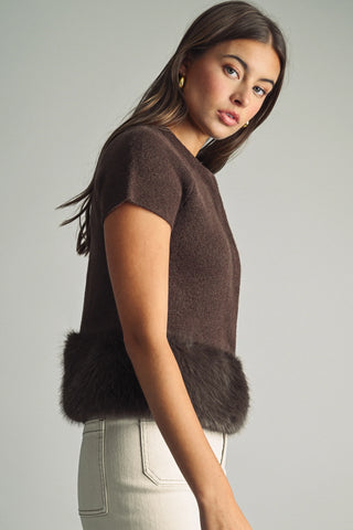From Here to Eternity Fur Trimmed Button Up Sweater