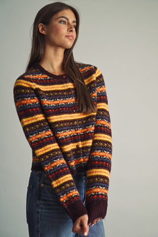 From Here To Eternity Fairisle Cropped Knit Cardigan