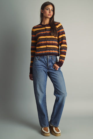 From Here To Eternity Fairisle Cropped Knit Cardigan