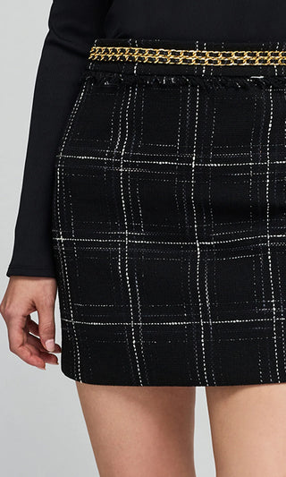 Generation Love Stella Windowpane Tweed Skirt