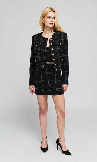 Generation Love Stella Windowpane Tweed Skirt