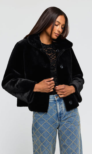 Generation Love Delphine Reversible Faux Leather Shearling Jacket
