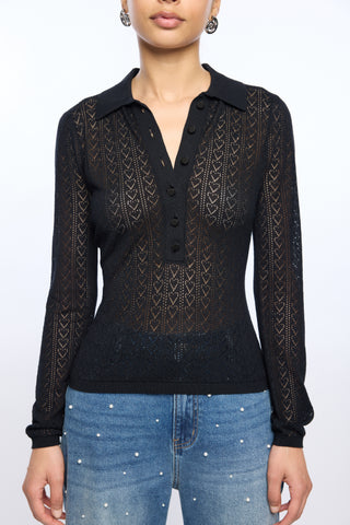 Generation Love Channah Heart Pointelle Sweater