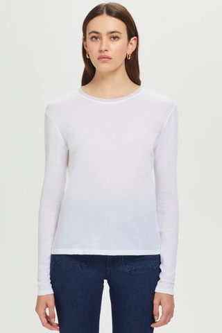 Goldie Long Sleeve Mesh Trim Organic Top - Premium Shirts & Tops at Lonnys NY - Just $105! Shop Womens clothing now 