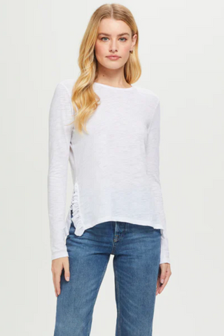 Goldie Long Sleeve Ruffle Sides Boy Tee - Premium Shirts & Tops at Lonnys NY - Just $120! Shop Womens clothing now 