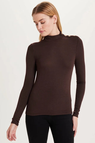 Goldie Marina Button Shoulder Mockneck - Premium clothing at Lonnys NY - Just $150! Shop Womens clothing now 