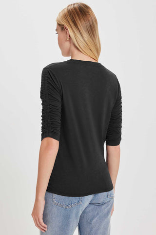 Goldie Ruched Half Sleeve Tee - Premium Shirts & Tops at Lonnys NY - Just $125! Shop Womens clothing now 