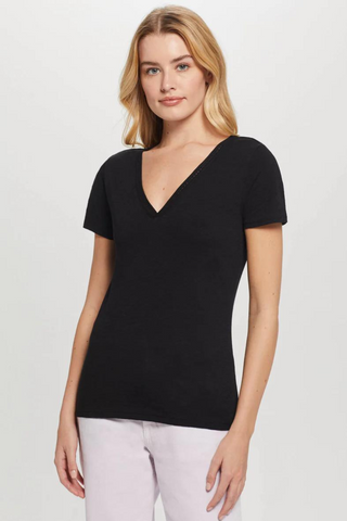Goldie Honor Embroidered V-Neck Tee
