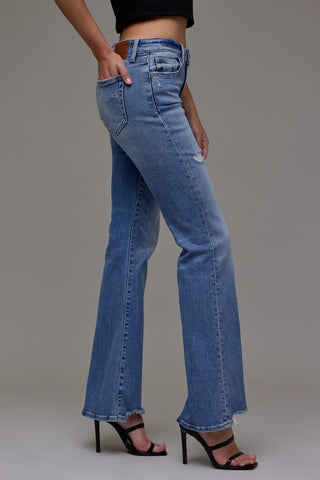 Hidden Happi Flare Mid Rise Stretch Jeans
