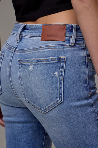 Hidden Happi Flare Mid Rise Stretch Jeans