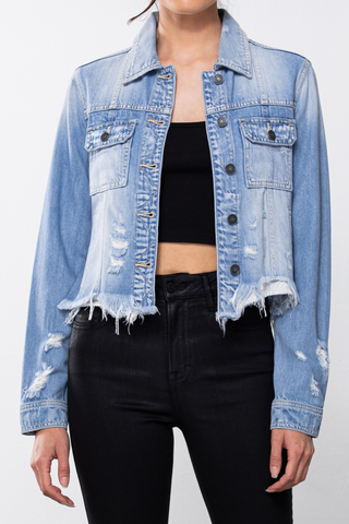Hidden Regular Fitted Jean Jacket - Premium Coats & Jackets at Lonnys NY - Just $101! Shop Womens clothing now 