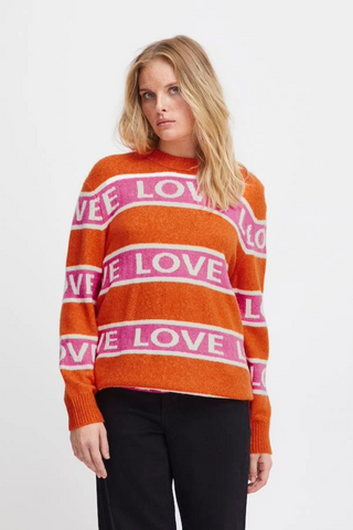 ICHI Love Motif Sweater *FINAL SALE* - Premium Shirts & Tops at Lonnys NY - Just $37.50! Shop Womens clothing now 