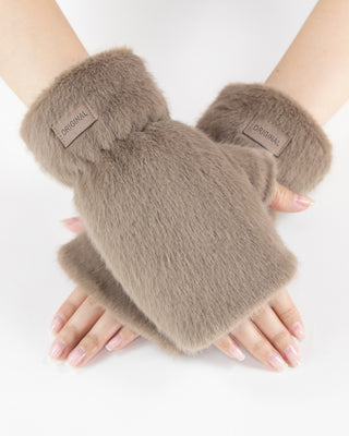IScarf Teddy Fleece Fingerless Gloves