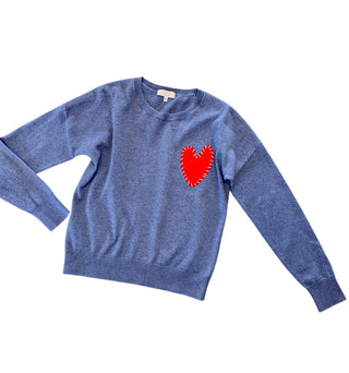 J Society Embroidered Heart Sweater