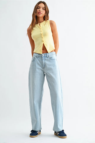 Just Black High Rise Straight Barrel Leg Jeans