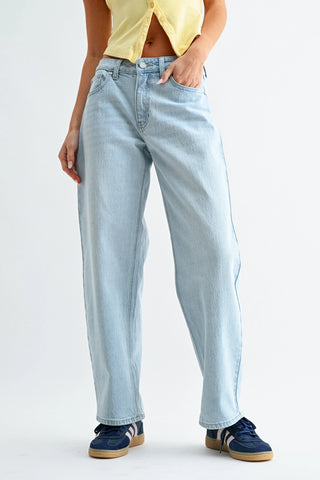 Just Black High Rise Straight Barrel Leg Jeans