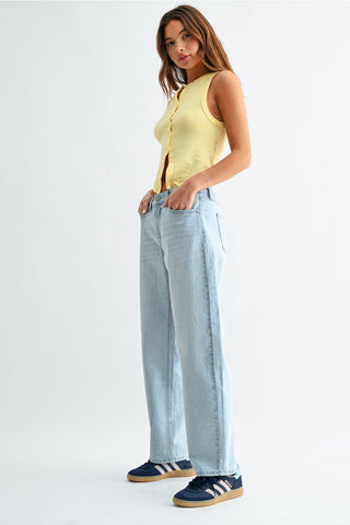 Just Black High Rise Straight Barrel Leg Jeans