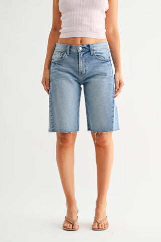 Just Black Seamed Longer Shorts
