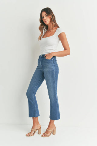 Just Black Denim Tonal Crop Flare Jeans - Premium clothing at Lonnys NY - Just $90! Shop Womens clothing now 