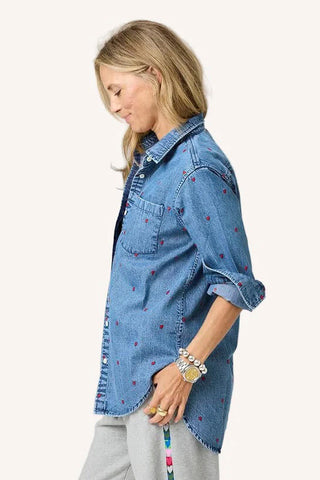 Kerri Rosenthal Mia Tiny Hearts Denim Shirt