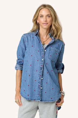 Kerri Rosenthal Mia Tiny Hearts Denim Shirt