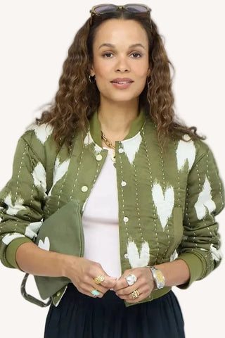 Kerri Rosenthal Ikat Heart Bomber Jacket