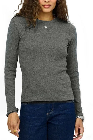 Kerri Rosenthal Long Sleeve Ribbed Shirt