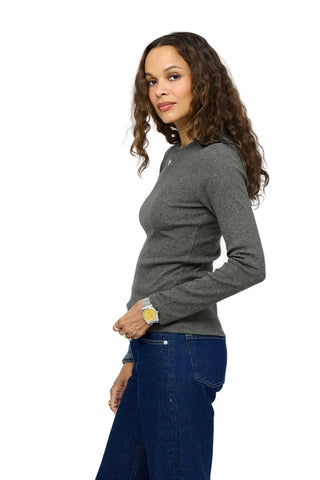 Kerri Rosenthal Long Sleeve Ribbed Shirt