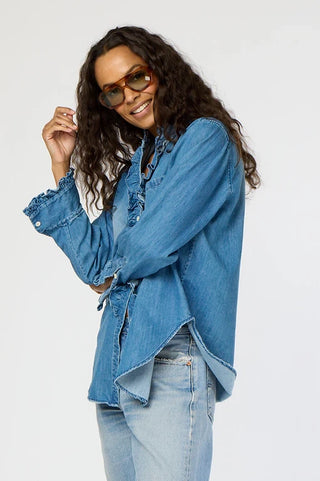 Kerri Rosenthal Molly Denim Shirt - Premium clothing at Lonnys NY - Just $248! Shop Womens clothing now 