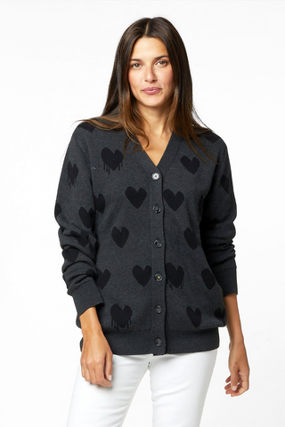 Kerri Rosenthal Mr. Right Drippy Heart Cardigan - Premium  at Lonnys NY - Just $298! Shop Womens clothing now 